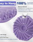Silicone Body Scrubber, Women Body Scrubber, Gentle Exfoliating, Suitable for All Skin Types, Handheld Shower Brush, Rich Lathering, Easy to Clean (Purple)