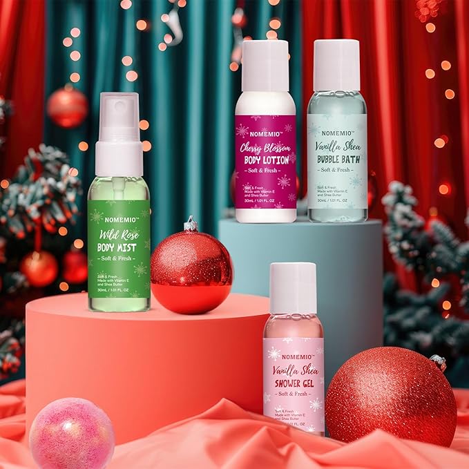 Beauty Advent Calendar 2025 for Adults Women & Teen Girls, 12 Days Bath and Body Christmas Gifts Sets for Women, 12pcs Spa Gift Baskets for Her, Skincare Beauty Gifts Box Kit