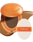 TIRTIR Mask Fit Ai Filter Cushion Foundation | AI-Like Semi-Matte Finish - Up to 72-Hour Medium to Full Coverage Korean BB Cushion Make up Beauty, #39W Caramel, 0.63 Fl Oz