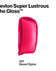 REVLON Lip Gloss, Super Lustrous The Gloss, Non-Sticky, High Shine Finish, 247 Desert Spice, 0.13 Oz (Pack of 4)