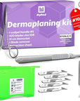 10R Blades Dermaplaning Kit Containing 10r Blades Scalpels Pack of 100 with Scalpel Handle #3 + 10R Scalpel Blade Remover Box + Hemostat by Mymed