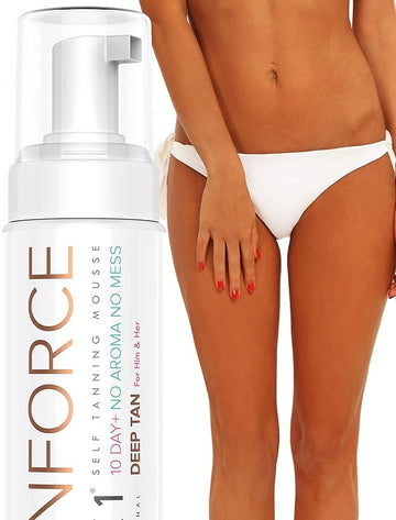 NYK1 Self Tanner Mousse Sunless Tanner (250ml) AWARD WINNING Self Tan Tanning Mousse Natural Tanning Lotion Self Tanner For Face and Body Tan - Self Tanning Lotion For Streak Free Fake Tan Bronzer