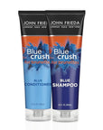 John Frieda Blue Crush Shampoo and Conditioner Set for Brunettes, Nourishes Color-Treated and Natural Hair, Blue Pigments for Vibrant, Cool-Toned Brunette Hair, 8.3 Oz, Pack of 2
