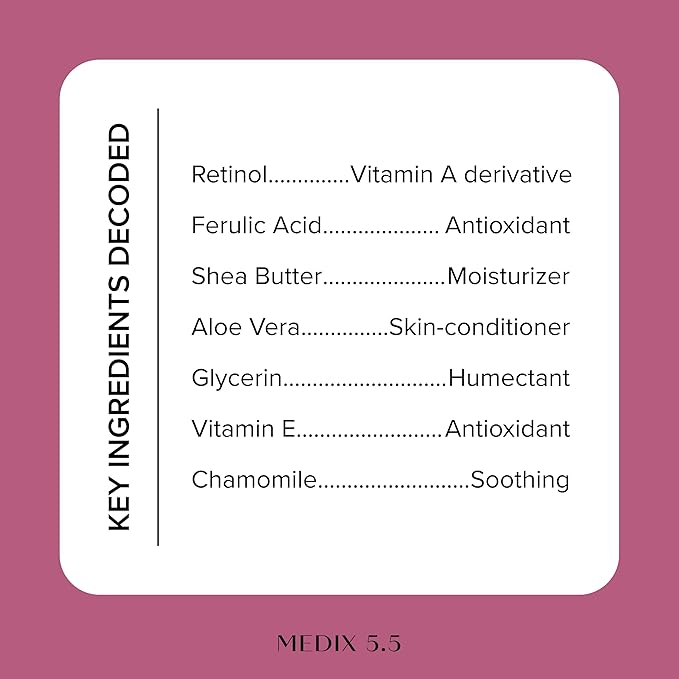 Medix 5.5 Retinol Body Lotion Skincare Moisturizer | Anti Aging Retinol Body Cream | Skin Care Tightening Lotion For Women & Men Helps Diminish Look Of Crepey Skin, Wrinkles, & Fine Lines, 15 Fl Oz