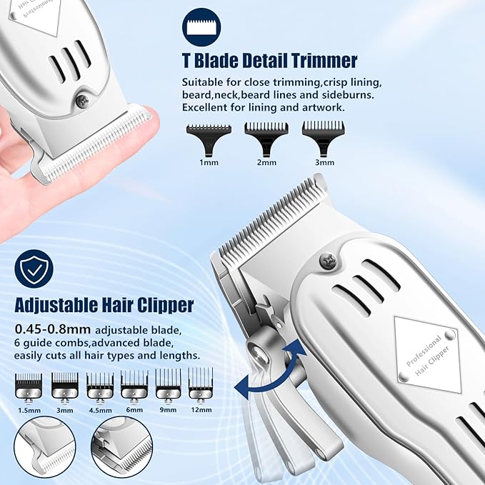 SUNNOW Hair Clippers Professional Cordless for Men, Electric Foil Shavers Razor & Beard Hair Trimmer Kit, Rechargeable Hair Cut Machines Fade Clippers Set, 3 in1 Beard Trimming Kit for Home, Barber