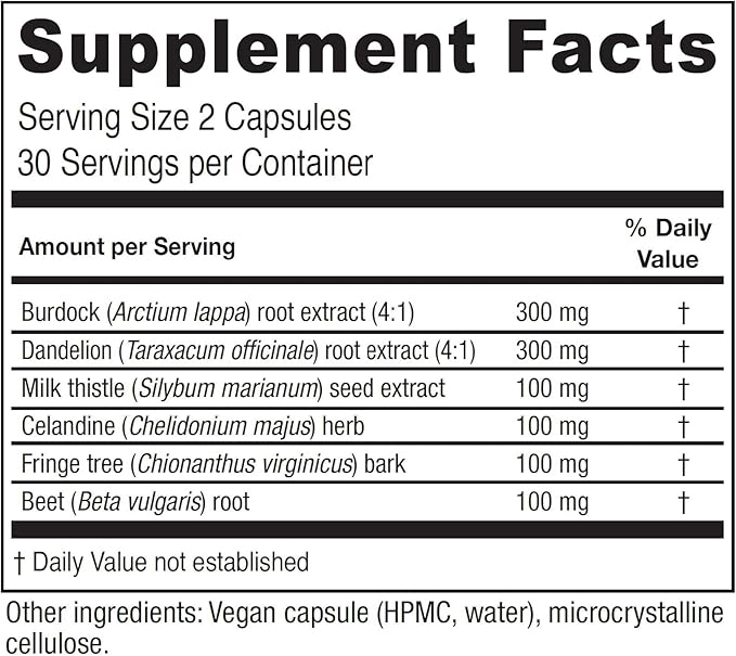 Vitanica, Hepafem, Liver Cleansing Support, Vegan/Vegetarian, 60 Capsules