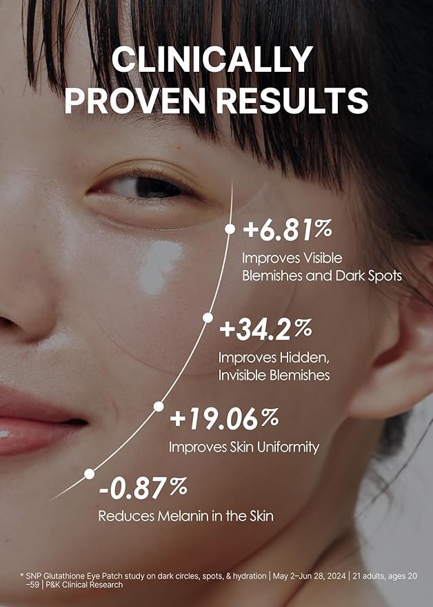 SNP [K Beauty Glutathione Dark Zero Toning Eye Patch | Nourishing Under Eye Patches for Blemishes and Dark Spots | Under Masks for Puffy Eyes and Dark Circles | Korean Skincare | 60 Patches