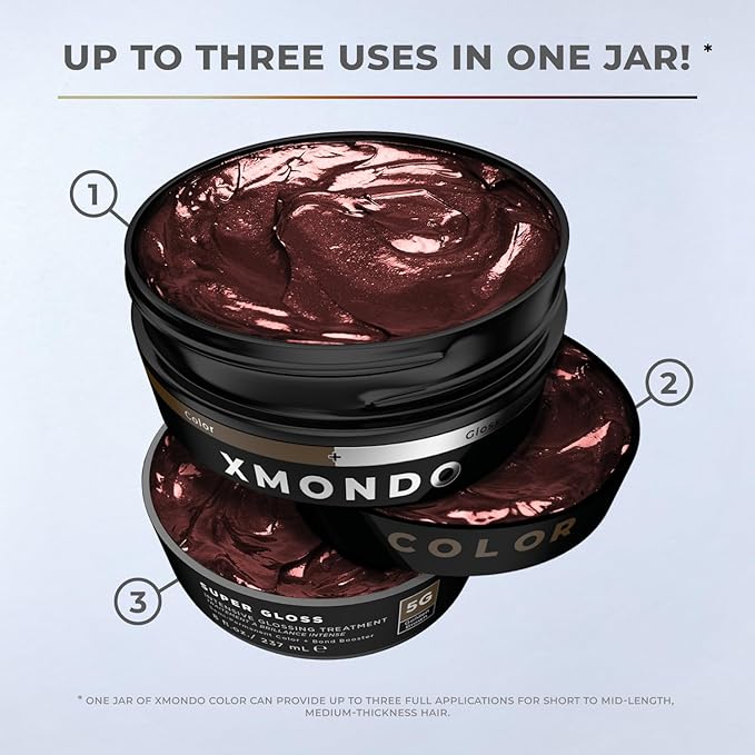XMONDO Color 5G Golden Brown - Semi-Permanent Dye with Bond Booster to Nourish & Repair, Vegan, 8 oz