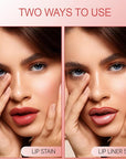 KISSIO Lip Liner Stain,Peel Off Lip Liner,Transfer Proof,Long Lasting and Waterproof,Lips Tint Tattoo,Natural Makeup Stain,Matte Finish,Berry