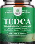 Advanced Bile Salt TUDCA Supplement - Extra Strength TUDCA 500mg per Serving Bile Salts for Gallbladder Kidney and Liver Support - High Purity Tauro Ursodeoxycholic Acid Liver and Gallbladder Cleanse