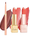 Oulac Lipstick & Lipliner Set 3PCS High Impact Lipcolor with Moisturizing Formula, Vegan Beauty, Full-Coverage Lip Color, Gift Lipstick for Women, LL05+GM12+PG04