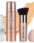 AirBrush Foundation Spray Set, Spray Foundation Makeup and Warm Beige)