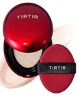 TIRTIR Mask Fit Red Cushion Foundation | Full coverage, Weightless, Skin fit, Satin Glow Finish, Korean Makeup BB Foundation, beauty, Tattoo cover up, Buildable (#13C Fair, 0.63 Fl Oz)