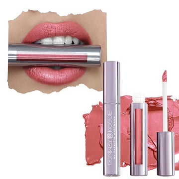 Runway Rogue Pearl Glam Long Wear Shimmer Liquid Lipstick, Metallic Coral-Pink Lipstick with Silver and Gold Shimmer, ‘Starlet’