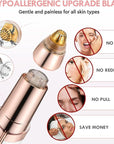 gurelax Eyebrow Hair Remover, Electric Eyebrow Trimmer for Women,Face and Eye Epilator with LED Light for Women Rechargeable with 2 x Replacement Heads (White)
