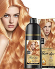 Natural Color Hair Dye Shampoo 3 IN 1, Instant Hair Coloring, Gray Coverage for Men & Women, Beard Dye Vegan Ammonia Free, Champú Para Canas Mujer & Hombre (GOLDEN COPPER BLONDE)