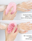 2 Pack Silicone Body Scrubber for Shower - Soft & Gentle Loofah Alternative for Sensitive Skin, Quick-Drying & Hygienic Body Wash Scrubber Brush for Women, Men & Kids (Black & Pink)