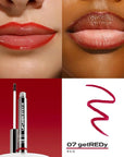 Sacheu Lip Liner STAY-N Peel Off Lip Stain — Long Lasting Matte Lip Tattoo Transfer Proof Lipstain Infused with Hyaluronic Acid & Vitamin E — Vegan & Cruelty-Free, getREDy (Red Rouge)