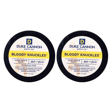 Duke Cannon Bloody Knuckles Hand Repair Balm - Unscented Moisturizer, Repair and Revitalize Dry, Cracked Skin, Ideal for Workers and Fighters, 1.4 oz. (2 Pack)