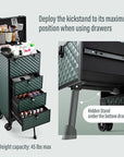 Nail Trolley Cart with 3 Drawers, Salon Station Cosmetology Case on Wheels Rolling Makeup Train Case Nail Case Organizer Beauty Salon Travel Case for Nailart,SPA,Hairstylist,Artist,Dark Green