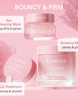LANEIGE Bouncy & Firm Eye Sleeping Mask: Depuff and Firm with Peony & Collagen Complex, Ceramide, & 5D Hyaluronic Acid