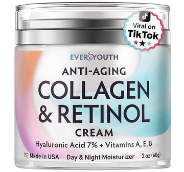 Collagen Cream for Face, Neck & Décolleté, Anti Aging Facial Moisturizer for Women with Hyaluronic Acid, Vitamin E, Made in USA, Anti Wrinkle Face Cream, Neck Creams for Tightening and Firming, 1.7oz