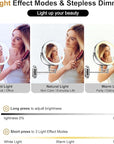 9" Wall Mounted Lighted Makeup Mirror,4000mAh Rechargeable Double Sided 1X/10X Magnifying Mirror with Light,3 Color Lights,Touch Dimmable,Extended Arm 360 Rotation Wall Mounted Makeup Mirror