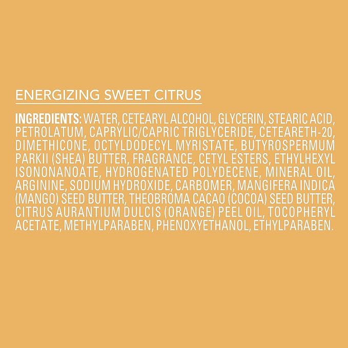 Jergens Sweet Citrus Body Butter, Hand and Body Lotion, Moisturizer for Women, Lotion with Essential Oil for Indulgent Moisturization, 7 Oz