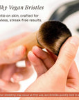 Kabuki Brush for Face - Ultra Soft Bronzer Brush for Blush, Loose Powder, Powder and Liquid Foundation & Self Tanner, Travel Friendy Makeup Blending Tool, Gentle on Skin