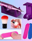 Portable Nail Drill Cordless,35000 RPM Electric Nail File with Holder,Rechargeable Nail Drill E Filer for Nails,Electric Nail Buffer Nail Dremel Tool for Women (Gradient Purple Blue)