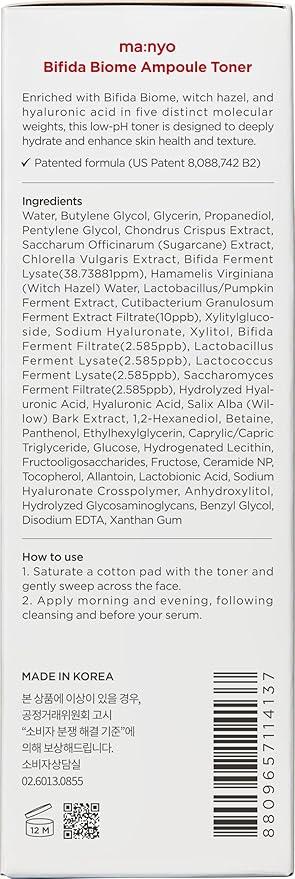 MANYO FACTORY Bifida Biome Ampoule Toner 13.5 fl oz (400ml) Moisturizing Toner for Face, 5-types-of Hyaluronic Acid, Daily Firmness, Korean Skincare for Women and Men