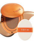TIRTIR Mask Fit Ai Filter Cushion Foundation | AI-Like Semi-Matte Finish - Up to 72-Hour Medium to Full Coverage Korean BB Cushion Make up Beauty, #33N Macchiato, 0.63 Fl Oz