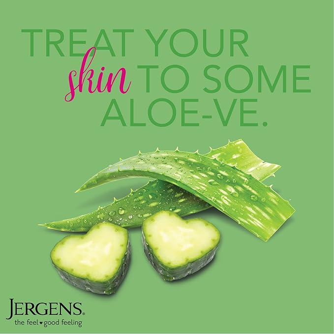 Jergens Soothing Aloe Refreshing Body Lotion, Aloe Vera Body and Hand Moisturizer, 21 Fl Oz, Illuminating Hydralucence Blend, with Cucumber Extract, Dermatologist Tested (Pack of 2)