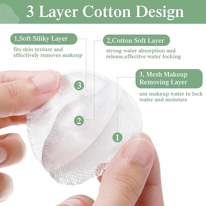 Maxcheck 600 Pcs Cotton Rounds Bulk Exfoliating Rounds for Face Makeup Remover Cotton Facial Pads for Face Makeup Removal Toner Pads