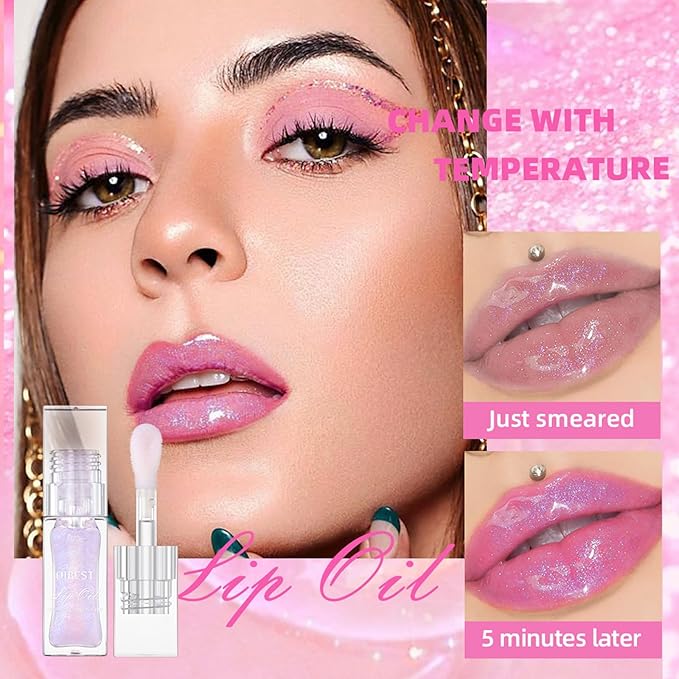 Sulily 2 PCS Magic Color Changing Lip Oil,