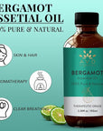 Bergamot Essential Oil for Diffuser | 100% Pure & Natural Bergamot Oil | for Skin Aromatherapy Home Fragrance Soap & Candle Making| 3.38 fl. Oz