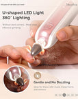 MelodySusie Professional Manicure Pedicure Kit,8-in-1 Electric Nail Drill Set with 5 Speeds,Rechargeable Cordless E-File with 360° LED Light,Perfect Hand Foot Care Trimmer Polish Tools - PC760G