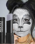 MEICOLY Light Grey Face Body Paint Stick for Halloween SFX Zombie Grayscale Homestuck Cosplay Makeup,Gray Face Paint for Adults and Kids,Waterproof Eye Black Stick for Baseball Softball Football