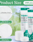 Maxcheck 2500 Pcs Cotton Rounds Bulk Exfoliating Rounds Cotton Rounds for Face Makeup Remover Pads Cotton Facial Pads Cotton Pads for Face Cotton Pads for Makeup Removal Toner Pads