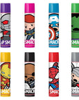 Lip Smacker Marvel Avenger Flavored Lip Balm Party Pack 8 Count, Super Hero, Spirderman, Iron Man, Captain America, Clear, For Kids