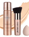 AirBrush Foundation Spray, Liquid Foundation Makeup Set, Full-Coverage Foundation Mist for Color Correcting,Concealer, Flawless Look, Matte Finish,Include Brush and Sponge,2.28oz (#3 Nude)