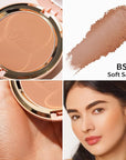 Oulac Matte Bronzer Powder Face Makeup with Mirror Cruelty-Free BS01