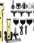 Beard Trimmer for Men, Portable 6 in 1 Hair Clippers,Waterproof Cordless Hair Clipper,Mens Grooming Kit for Mustache Facial Hair, Rechargeable Beard Trimmer Kit, Gifts for Men(Gold)