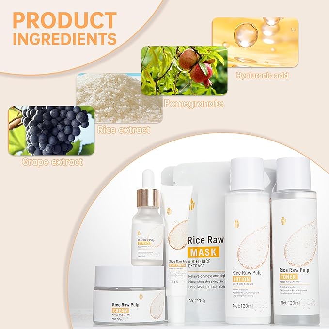 Rice Skin Care Sets For Women, Moisturizing