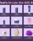 Bath and Body Gift Basket for Women and Men - Lavender Relaxing Spa Set With Massage Body Rush, Bath Bomb - Birthday Gifts for Her, Mom - Unique Self Care Idea