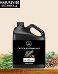 Naturevibe Botanicals Castor Rosemary Oil 32 Ounces | 100% Pure and Natural | Great for Skin Care and Hair Care