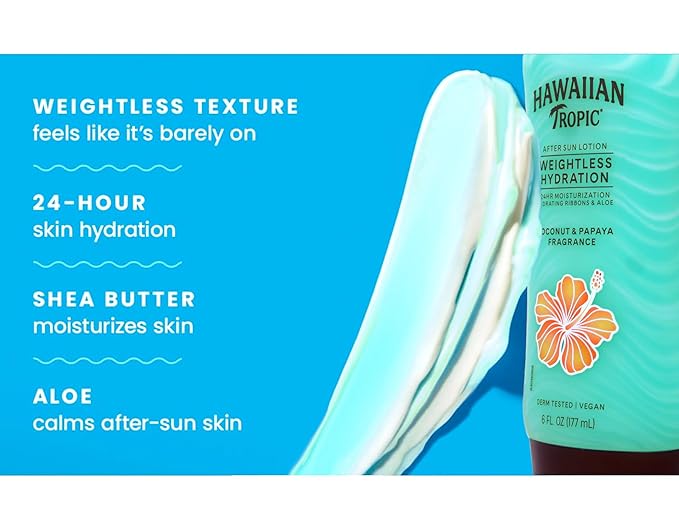 Hawaiian Tropic Silk Hydration Weightless After Sun Gel Lotion With Hydrating Aloe And Gel Ribbons, Clear, 6oz
