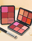 12 Colors Cream [Blush] Makeup Palette for Cheeks - All in One Blush Makeup Palette Kit with Brush, Natural Matte Long Wearing, Waterproof Blendable Face Make Up Pallete (#01)