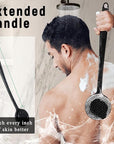 VWMYQ 2 Pack Back Scrubber for Shower, 17in Lengthen Long Handle Body Brush, Double Sided Shower Brush for Shower Exfoliating and Massage Can Produce Rich Foam, Long Handle Back Scrubber for Men