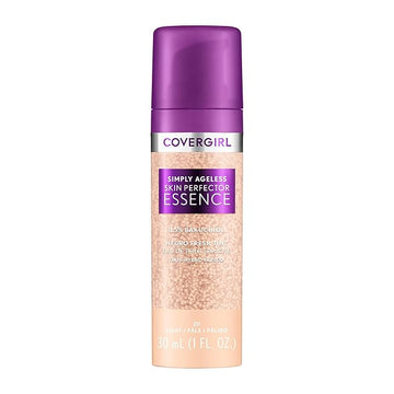 Covergirl Simply Ageless Skin Perfector Essence Foundation, 20 Light, Tinted Skin Perfector, Skincare Makeup Hybrid, Sheer Tint, Radiant Finish, Skin-Like Finish, Vegan Formula, 1.0oz